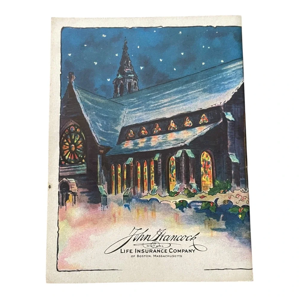 Vintage Christmas Carols Songbook John Hancock Life Insurance Co. Promotional